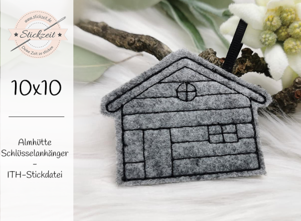 Almhütte Schlüsselanhänger - ITH-Stickdatei